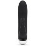 Черный вибратор с клиторальным отростком Greedy Girl Mini Rabbit Vibrator - 14 см.