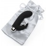 Черный вибратор с клиторальным отростком Greedy Girl Mini Rabbit Vibrator - 14 см.