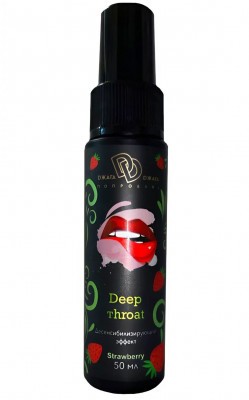 Спрей для горла Deep Throat с десенсибилизирующим эффектом и вкусом клубники - 50 мл.