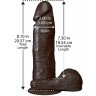 Коричневый фаллоимитатор The Realistic Cock 8” with Removable Vac-U-Lock Suction Cup - 20,57 см.