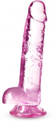 Розовый фаллоимитатор 7 Inch Crystalline Dildo - 17,7 см.