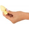 Жёлтая анальная втулка Mini Butt Plug - 6 см.