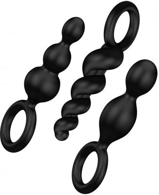 Набор чёрных анальных цепочек Satisfyer Booty Call