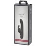 Черный вибратор с клиторальным отростком Greedy Girl Slimline Rabbit Vibrator - 22,8 см.
