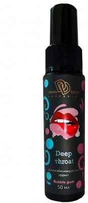 Спрей для горла Deep Throat с десенсибилизирующим эффектом и вкусом бабл-гам - 50 мл.