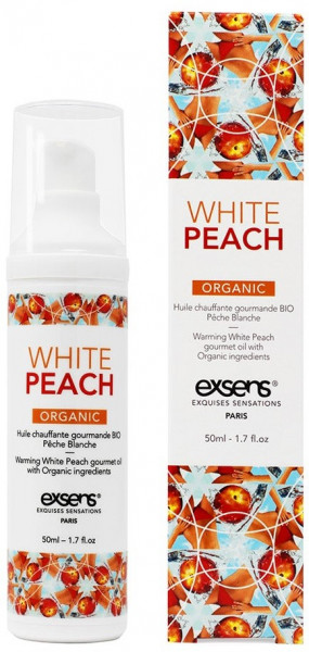 Разогревающее массажное масло Gourmet White Peach Organic с органическими ингредиентами - 50 мл.