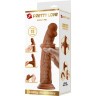 Коричневый фаллоимитатор с подвижной кожей Sharife - 25,4 см.