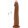 Коричневый фаллоимитатор с подвижной кожей Sharife - 25,4 см.