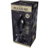 Серебристая анальная втулка с черным кристаллом Mini Metal Butt Plug Size M - 8 см.
