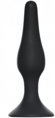 Чёрная анальная пробка Slim Anal Plug Large - 12,5 см.