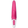 Ярко-розовый вибратор  Satisfyer Mr. Rabbit с клиторальным отростком - 22,1 см.