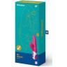 Ярко-розовый вибратор  Satisfyer Mr. Rabbit с клиторальным отростком - 22,1 см.