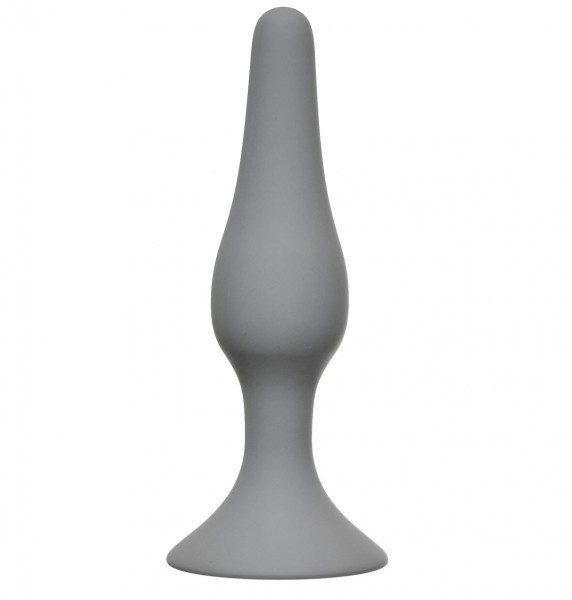 Светло-серая анальная пробка Slim Anal Plug Large - 12,5 см.
