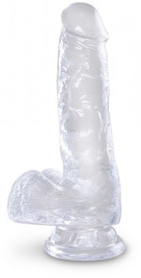 Прозрачный фаллоимитатор King Cock Clear 6  Cock with Balls - 17,8 см.