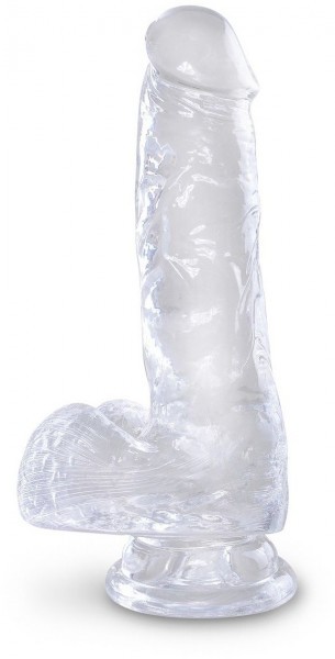 Прозрачный фаллоимитатор King Cock Clear 6  Cock with Balls - 17,8 см.
