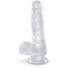 Прозрачный фаллоимитатор King Cock Clear 6  Cock with Balls - 17,8 см.