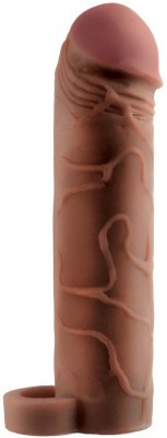 Коричневая насадка с кольцом Perfect 2 Extension with Ball Strap - 19 см.