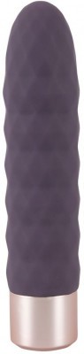 Фиолетовый мини-вибратор Elegant Diamond Vibe - 15 см.