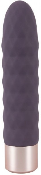 Фиолетовый мини-вибратор Elegant Diamond Vibe - 15 см.