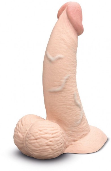 Телесный анальный фаллоимитатор Slipskin 6.5’’ Curved - 16,7 см.