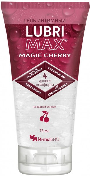 Интимный гель-смазка на водной основе Lubrimax Magic Cherry - 75 мл.