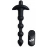 Черные анальные бусы с вибрацией и пультом ДУ 28X Remote Control Vibrating Silicone Anal Beads - 19 см.