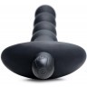 Черные анальные бусы с вибрацией и пультом ДУ 28X Remote Control Vibrating Silicone Anal Beads - 19 см.