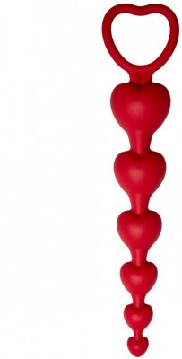 Бордовая анальная цепочка Love Beam - 19 см.