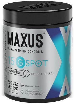 Гладкие презервативы Maxus G spot с двойной спиралью - 15 шт.