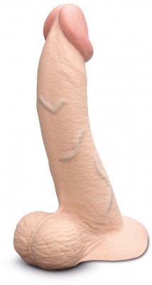 Телесный анальный фаллоимитатор Slipskin 9’’ Curved - 22 см.