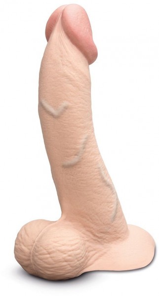 Телесный анальный фаллоимитатор Slipskin 9’’ Curved - 22 см.