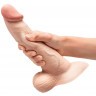 Телесный анальный фаллоимитатор Slipskin 9’’ Curved - 22 см.