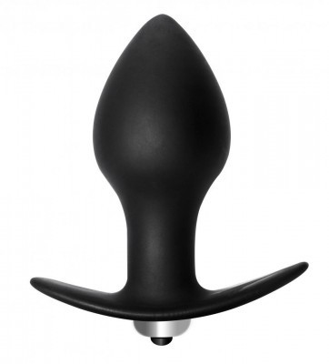 Чёрная анальная вибропробка Bulb Anal Plug - 10 см.