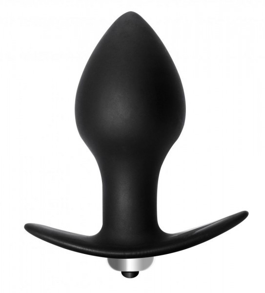 Чёрная анальная вибропробка Bulb Anal Plug - 10 см.