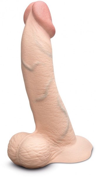 Телесный анальный фаллоимитатор Slipskin 10’’ Curved - 25 см.
