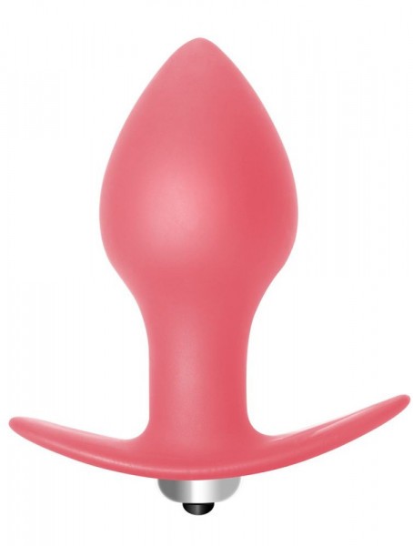 Розовая анальная вибропробка Bulb Anal Plug - 10 см.