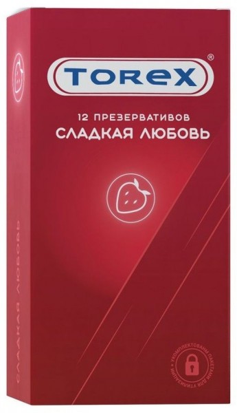 Презервативы Torex  Сладкая любовь  с ароматом клубники - 12 шт.