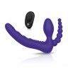 Фиолетовый безремневой страпон с пультом ДУ 7’’ Remote Control Strapless - 24 см.