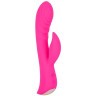 Ярко-розовый вибромассажер-кролик 5  Silicone Ripple Passion - 19,1 см.