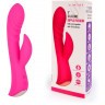 Ярко-розовый вибромассажер-кролик 5  Silicone Ripple Passion - 19,1 см.