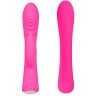 Ярко-розовый вибромассажер-кролик 5  Silicone Ripple Passion - 19,1 см.