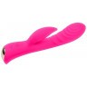Ярко-розовый вибромассажер-кролик 5  Silicone Ripple Passion - 19,1 см.