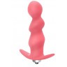 Розовая фигурная анальная вибропробка Spiral Anal Plug - 12 см.