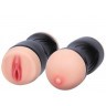 Мастурбатор в пластиковой колбе DOUBLE PLEASURE - вагина и грудь