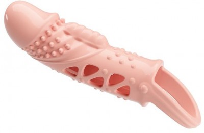 Телесная насадка с вибрацией Cecelia - 18,5 см.
