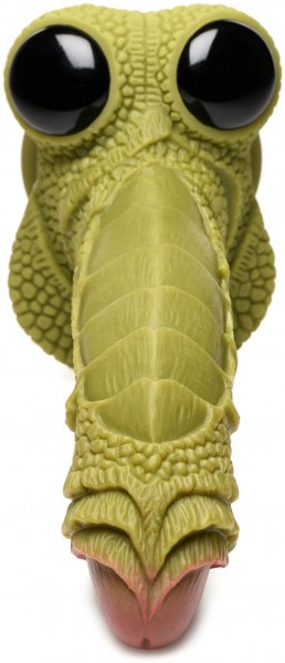 Фантазийный фаллоимитатор Swamp Monster Green Scaly Silicone Dildo - 23,9 см.