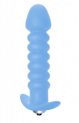 Голубая анальная вибропробка Twisted Anal Plug - 13 см.