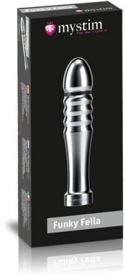 Ребристый фаллоимитатор для электростимуляции Funky Fella Rill Dildo - 13 см.