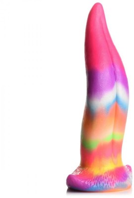 Фантазийный люминесцентный стимулятор-язык Unicorn Kiss Unicorn Tongue Glow-in-the-Dark Silicone Dildo - 21,3 см.
