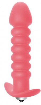 Розовая анальная вибропробка Twisted Anal Plug - 13 см.